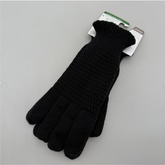 Isotoner Gloves Signature Women's One Size Black Water-Repellent Textured Knit - Picture 9 of 11